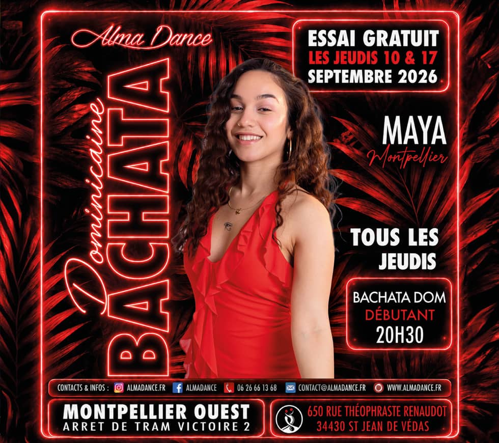 Cours de Bachata Dominicaine à Montpellier - Alma Dance école de danse latine et urbaine