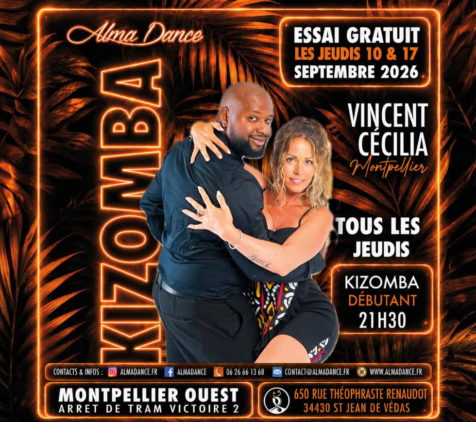 Cours de Kizomba à Montpellier - Alma Dance école de danse latine et urbaine