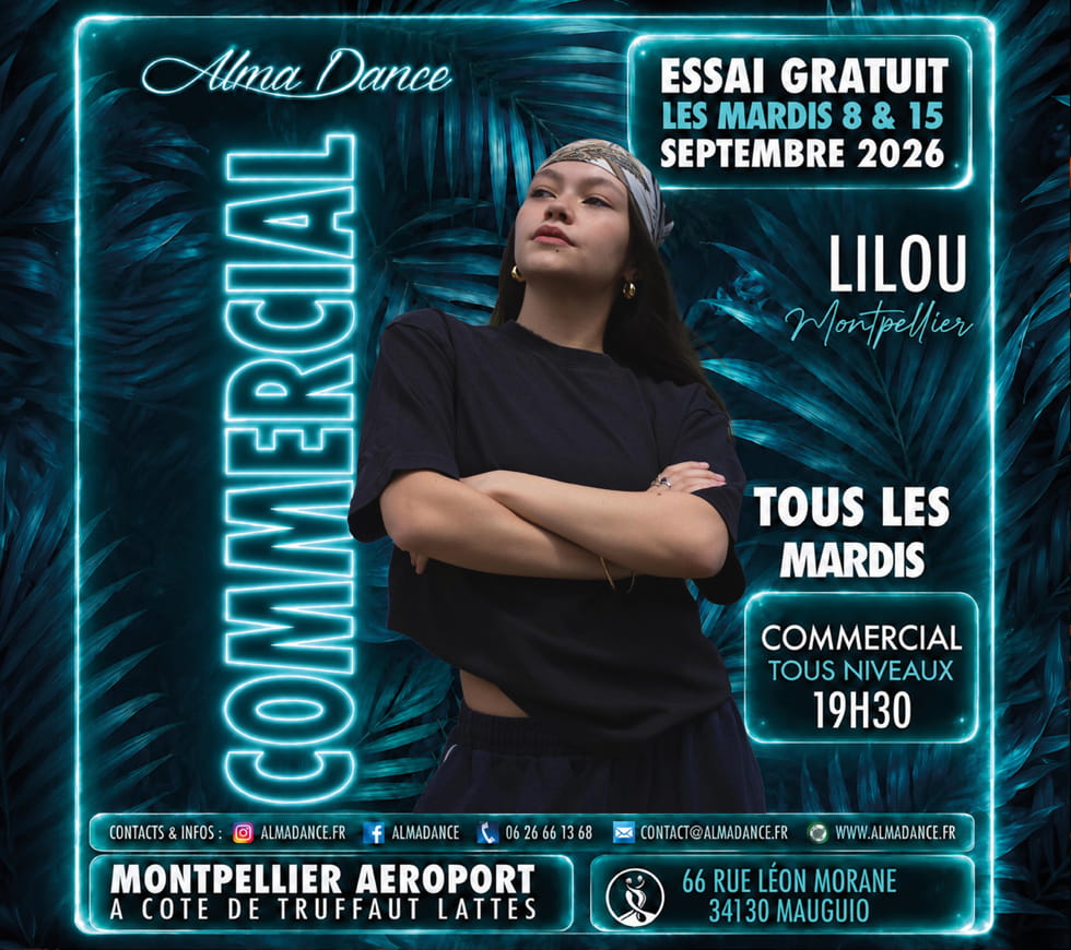 Cours de danse Commerciale à Montpellier - Alma Dance école de danse latine et urbaine